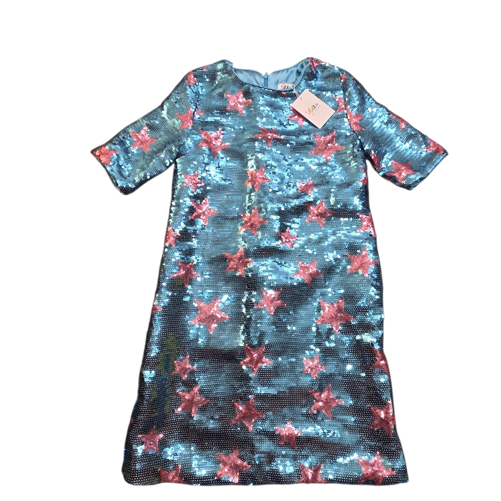 Lola + The Boys All Over Star  Girls 14 Sequin Star Dress Blue Pink NWT Party - Picture 6 of 13